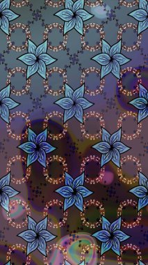 Raster illüstrasyonu. Kahverengi renkli çiçekler. Çizim çiçek deseni duvar kağıdı için kullanılabilir.