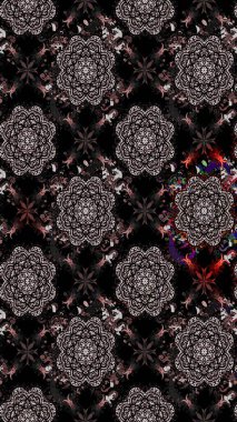 Gömlek, arka plan modelini çiz. Tropik çiçekler. Siyah renkte çiçekler.