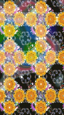 Renkli Bahar Teması eskiz kalıbı. Düz Çiçek Elementleri Tasarımı. Raster..