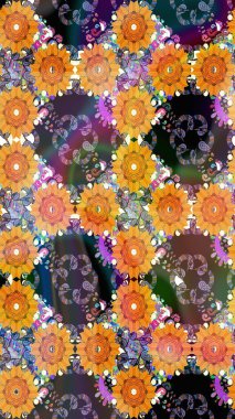 Sketch Floral Pattern in Raster illustration. Fancy fabric pattern. Colour Spring Theme sketch pattern Background. Flat Flower Elements Design.