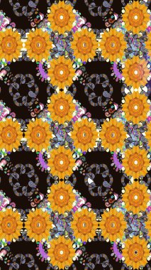 Raster suluboya çiçek deseni, narin çiçekler, gri çiçekler, tebrik kartı şablonu. Raster Güzel kumaş deseni.