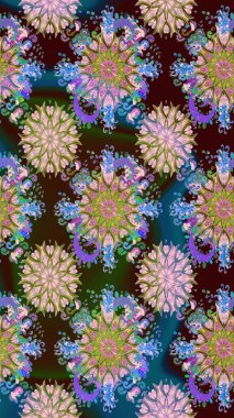 Suluboya çizim kalıbı. Çiçek izi. Suluboya tarzında kahverengi renkte çiçekler.