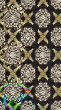 Çizim çiçek deseni duvar kağıdı, web sitesi arka planı, ambalaj kağıdı, davetiye, broşür, afiş veya web sitesi için kullanılabilir. El çizimi Raster çizimi. Parlak elementlerin.