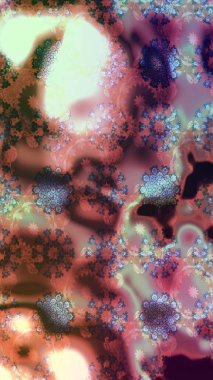 Raster deseni. Bahar çiçekleriyle desen dalla, kahverengi renklerle çiçek siluetiyle.