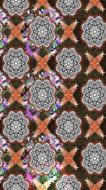 Çiçekli karalama şeklinde Raster çiçek deseni. Nazik, sevimli çiçek arkaplanı. Gri renkli çiçekler.