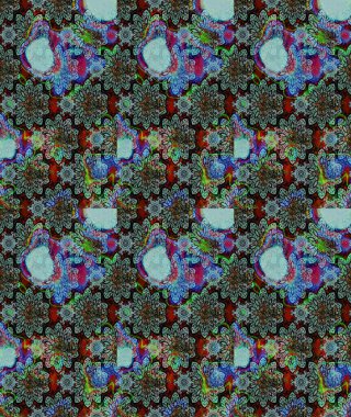 Mavi renkte çiçek desenli çizim, el yapımı papatyalar, papatyalar. Tekrar eden çiçek arkaplanı, zarif mavi çiçek duvar kağıdı.