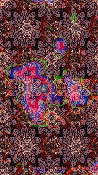 Vadinin pembe renkli çiçekleri. Raster çiçek desenleri çiziyor..