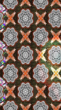 Çiçek desenli çizim. Raster illüstrasyonu. Asya tekstil tarzında. Gri renkli çiçekler. Renkli Bahar Teması eskiz kalıbı. Düz Çiçek Elementleri Tasarımı.