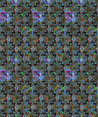 Mavi renkli çiçekler. Renkli Bahar Teması eskiz kalıbı. Raster illüstrasyonundaki çiçek desenli çizim. Düz Çiçek Elementleri Tasarımı.