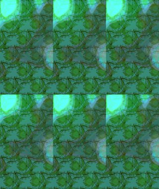 Raster illüstrasyonu. Küçük çiçekli yay deseni çiz. Suluboya tarzında yeşil renkler üzerine.