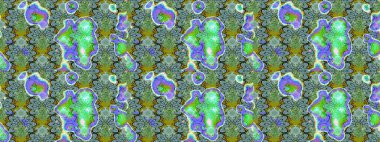 Çizim çiçek deseni duvar kâğıdı olarak kullanılabilir. Raster illüstrasyonu. Yeşil renkte çiçekler.