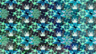 Çiçekli karalama şeklinde Raster çiçek deseni. Yumuşak, yaz çiçekli arka plan. Mavi renkte çiçekler.