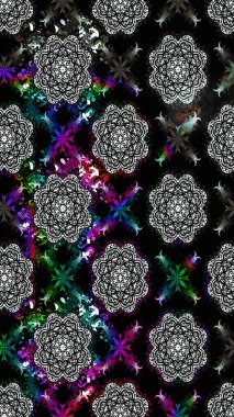 Çiçekli karalama şeklinde Raster çiçek deseni. Nazik, narin çiçek arkaplanı. Siyah renkte çiçekler.