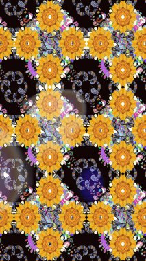 Çiçekli çiçek deseni, suluboya. Raster deseni. Küçük çiçekte güzel bir çiçek deseni..