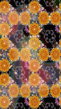 Çiçekler suluboya eskiz deseni. Raster Stili kumaş deseni.