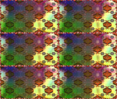 Tekstil için dikişsiz suluboya desen. Şirin çiçekleri, desenleri ve yeşil renkleri olan renksiz bir desen. El çizimi çiçek pürüzsüz desen (taş)).