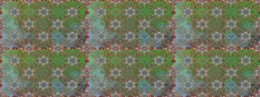Düz Çiçek Elementleri Tasarımı. Asya tekstil tarzında. Kusursuz çiçek deseni. Raster illüstrasyonu. Renkli Bahar Temalı Kusursuz Arkaplan. Yeşil ve kahverengi renkte çiçekler.