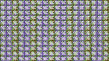 Düz Çiçek Elementleri Tasarımı. Renkli Bahar Teması eskiz kalıbı. Çiçek desenli çizim. Raster illüstrasyonu. Asya tekstil tarzında. Yeşil renkte çiçekler.