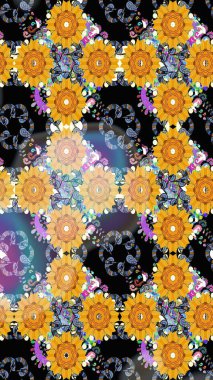 Zarif, parlak ve sarı çiçek desenli bir taslak. Sabıka fotoğraflarında, bebek kıyafetlerinde, duvar kâğıtlarında, paket kutularında falan kullanılabilir. Raster..