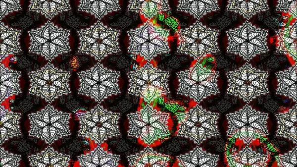 Raster çiçek desenli çiçek deseni, yapraklar, dekoratif elementler, sıçrama, lekeler, el çizimi kontur çizgileri ve Doodle çizim stili, grafik raster çizim çizimi.