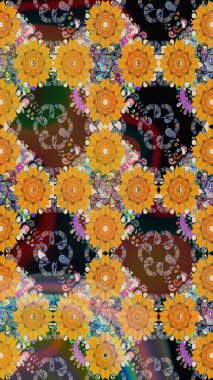 Küçük çiçekteki sevimli çiçek deseni. Sarı renkte çiçekler.