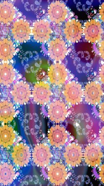 Beautiful watercolor Bouquet of summer flowers sketch pattern. Nice fabric pattern.