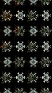 Suluboya çiçekli çiçek deseni. Raster illüstrasyonu. Siyah renklerde Asya tekstili.