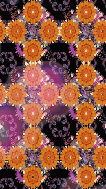 Küçük çiçekteki sevimli çiçek deseni. Raster illüstrasyonu. Çizim.