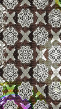 Çizim çiçek deseni duvar kâğıdı olarak kullanılabilir. Gri renkli çiçekler. Raster illüstrasyonu.