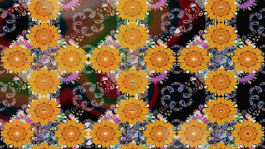 Tekstil veya kitap kapakları, imalat, duvar kağıtları, baskı, hediye paketi ve yapıştırma kitabı için çiçek eskizi geçmişi. Küçük çaplı çiçeklerdeki basit şirin desenler. Raster illüstrasyonu.