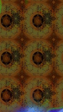 Kahverengi renkli çiçekler. Kumaş desenli papatya çiçekleri ayrıntıları.