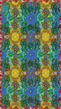 Sınır Hint çiçek Paisley patten. Etnik Mandala havlusu. Raster Kına tarzı. Dikişsiz süs baskı. Kartvizit arka plan tebrik için kullanılabilir, boyama kitabı, fon, tekstil.