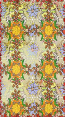 Raster düz çiçekleri pürüzsüz desen. Hediye ambalaj kağıdı, tebrik kartları, posterler ve pankart tasarımı. Tarafsız renklerde çiçekler.