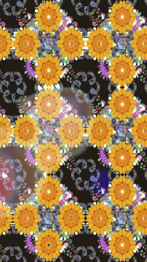 Güzel suluboya yaz çiçekleri deseni..