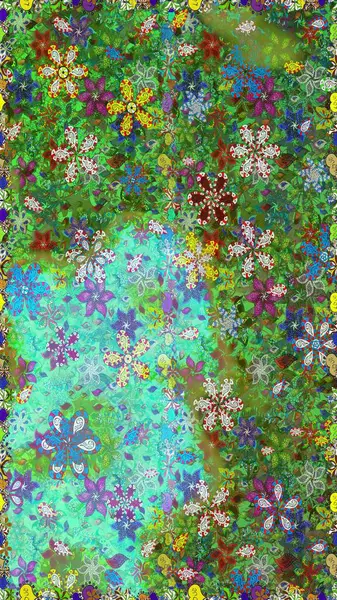 Raster stili kumaş deseni. Çiçekler suluboya desensiz.