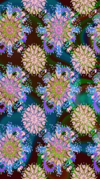 Soyut etnik raster çizim kalıbı. Kabile sanatı boho baskısı, klasik çiçek arkaplanı. Arkaplan dokusu, duvar kağıdı, doğal renklerde çiçek teması.