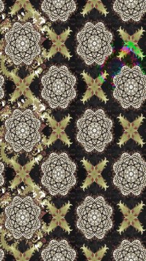 Raster illüstrasyonundaki çiçek desenli çizim. Gri renkli çiçekler.