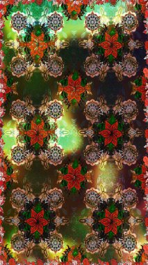 Çocuk stili. Düz Çiçek Elementleri Tasarımı. Çiçekli, kusursuz bir arkaplan. Renkli Bahar Teması Kusursuz Arkaplan.