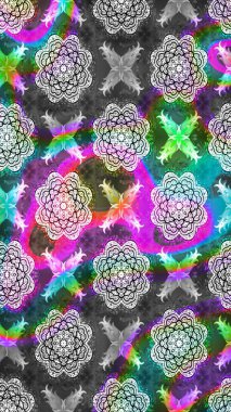 Parlak renkli çiçekleri ve gri renkli yaprakları olan harika bir çiçek deseni. Moda baskıları için zarif bir şablon. Modern çiçek arkaplanı. Halk stili.