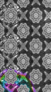 Eskiz klasiği. Raster Şirin kumaş deseni. Renkli Bahar Teması eskiz kalıbı. Düz Çiçek Elementleri Tasarımı.