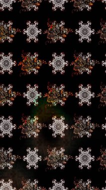 Çiçekli karalama şeklinde Raster çiçek deseni. Yumuşak, bahar çiçekleri siyah renklerde. Raster illüstrasyonu.