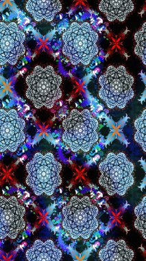 Çiçekli karalama şeklinde Raster çiçek deseni. Yumuşak, bahar çiçekli arka plan. Mavi renkte çiçekler.