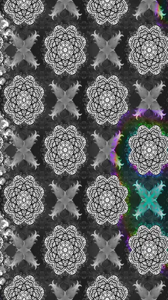 Raster illüstrasyonundaki çiçek desenli çizim. Gri renkli çiçekler. Renkli Yaz Temalı eskiz kalıbı. Düz Çiçek Elementleri Tasarımı.