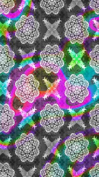 Parlak renkli çiçekleri ve gri renkli yaprakları olan harika bir çiçek deseni. Moda baskıları için zarif bir şablon. Modern çiçek arkaplanı. Halk stili.