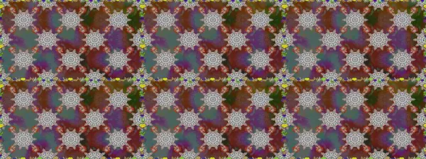 Düz Çiçek Elementleri Tasarımı. Çiçeksel fantezi tasarımı, parlak bir arka planda, kusursuz bir desen. Renkli Bahar Teması Kusursuz Arkaplan.