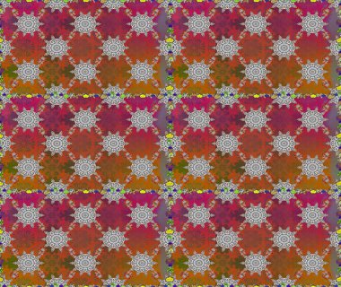 Çiçeksiz desenlerin resmi. Vadinin çiçekleri kahverengi renklerde.