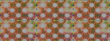 Parlak renkli çiçekleri ve kahverengi ve gri renkli yaprakları olan şaşırtıcı, pürüzsüz çiçek deseni. Modern çiçek arkaplanı. Halk tarzı. Moda baskıları için zarif bir şablon.