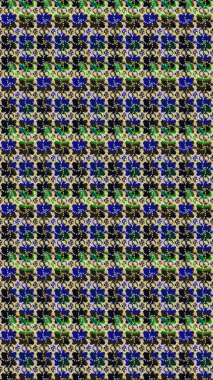 Mavi çiçekli eskiz deseni, suluboya çiçek deseni, sevimli çiçek, duvar kağıdı, kart ya da kumaş için fayanslı. Raster - stok.