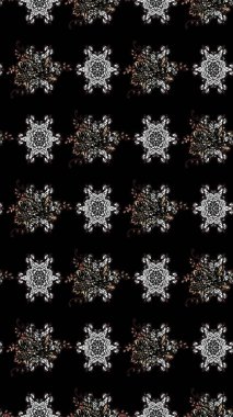 Kızılderili desenli desenli desenli şal deseni. Etnik Mandala süsü. Raster Henna dövme stili. Tekstil, tebrik kartı, boyama kitabı, telefon kılıfı baskısı için kullanılabilir.