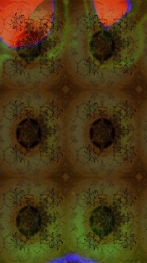 Küçük çiçekli yay deseni çiz. Suluboya tarzında kahverengi renkte. Raster illüstrasyonu.